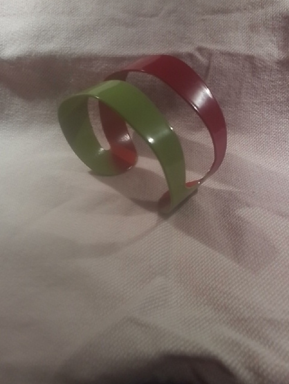 Green and Red Double Cuff Bracelet